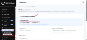 Local Query Generator settings dashboard