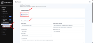 SAAS Query Generator dashboard