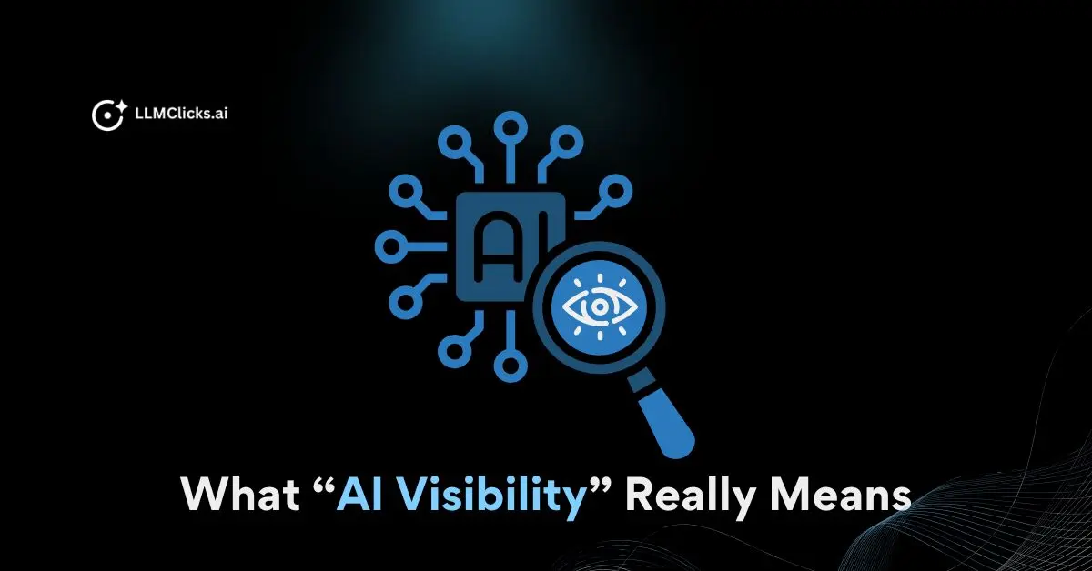 Visual explaining what AI visibility means for brands appearing in AI-generated answers