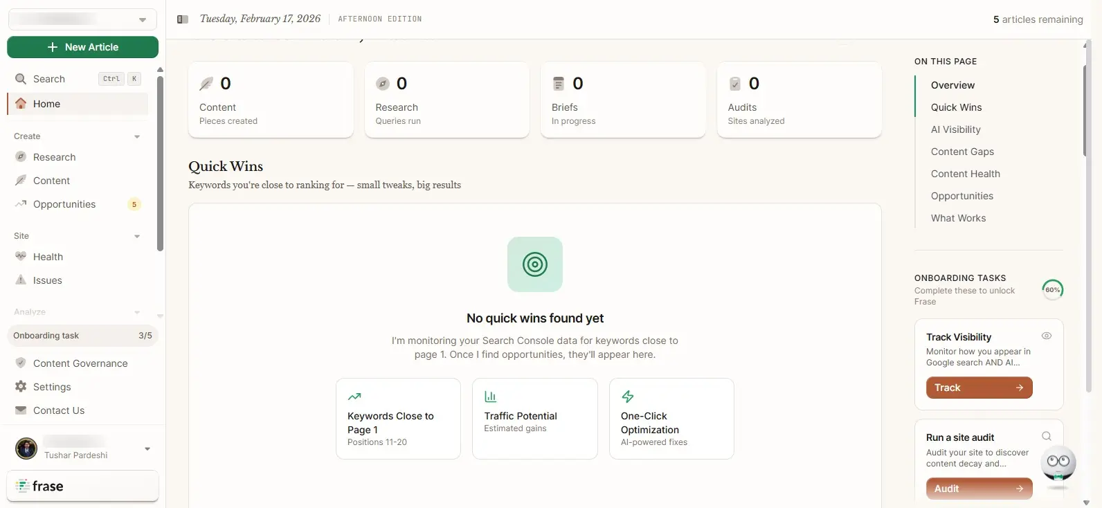 Frase.io research panel grouping "People Also Ask" questions by intent to help structure content for Answer Engine Optimization (AEO).